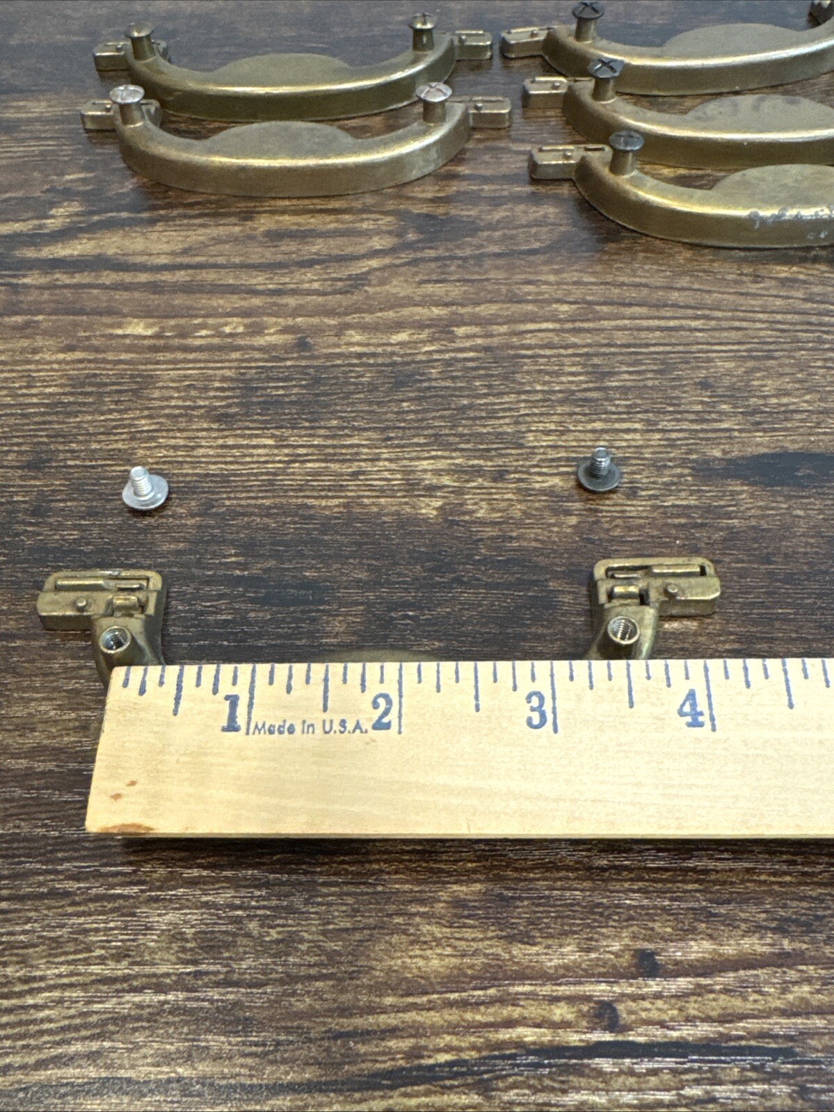 DREXEL ACCOLADE Brass Drawer Bail Pulls 6 Handles Campaign KBC N7231 – 3.5” CC