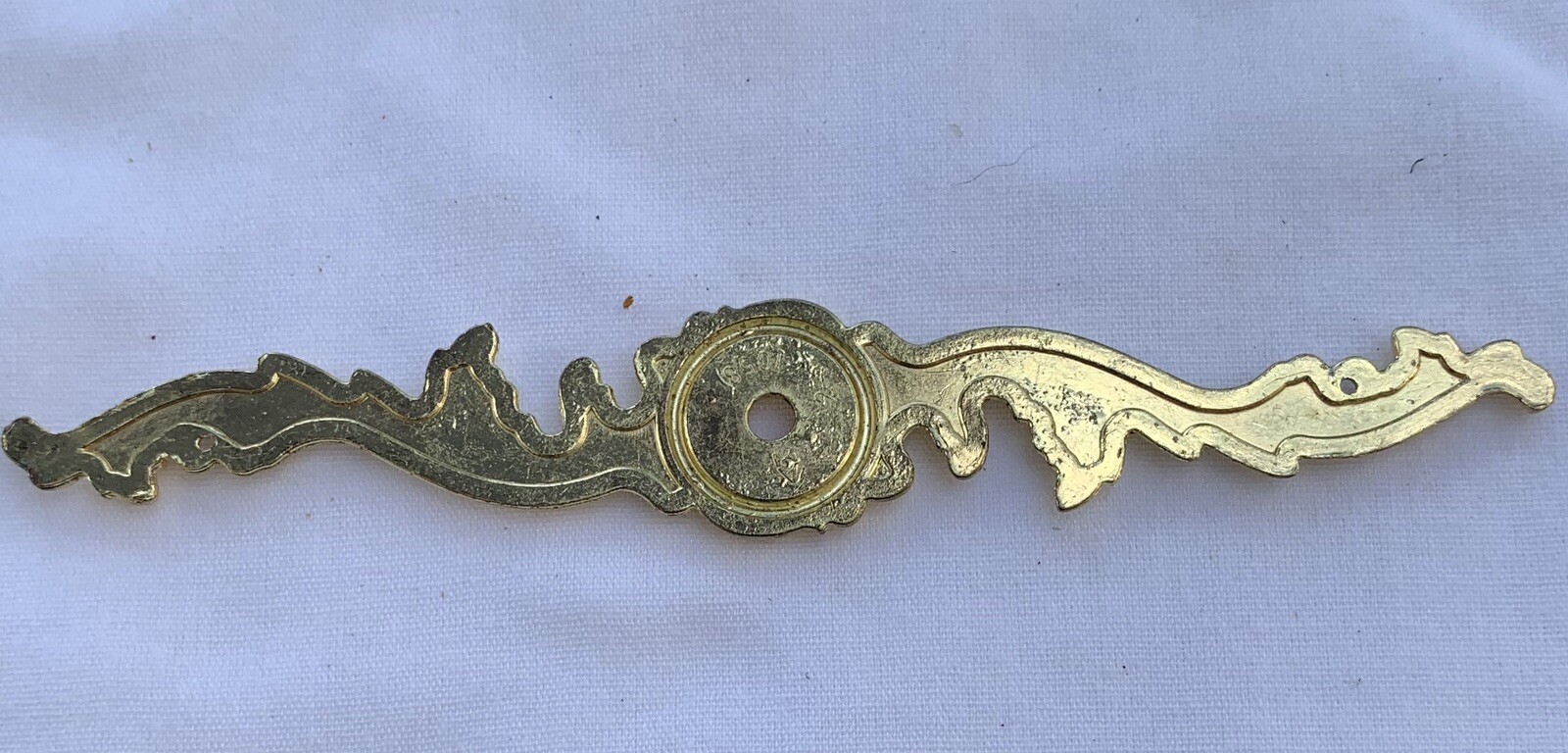 True Vintage Back Plate for Drawer Pull gold brass shabby white enamel paint
