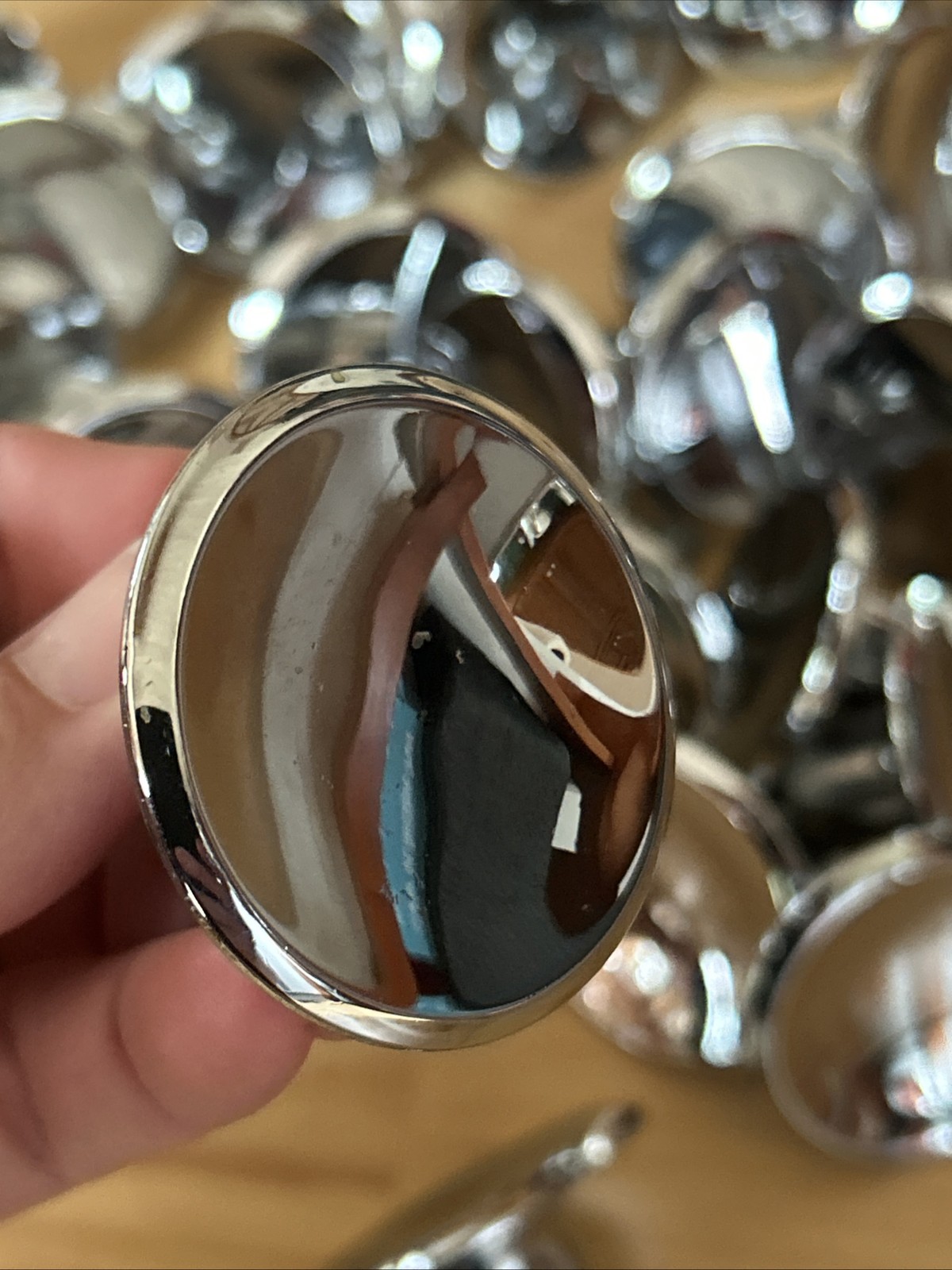 42 Vintage 1960s AJAX Chrome Beveled Concave 2″ Round MCM Pull Knobs