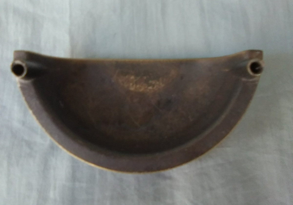 Vintage Heavy Solid Brass Bronze Drawer Hardware Cup/Bin Pull 3″ Center