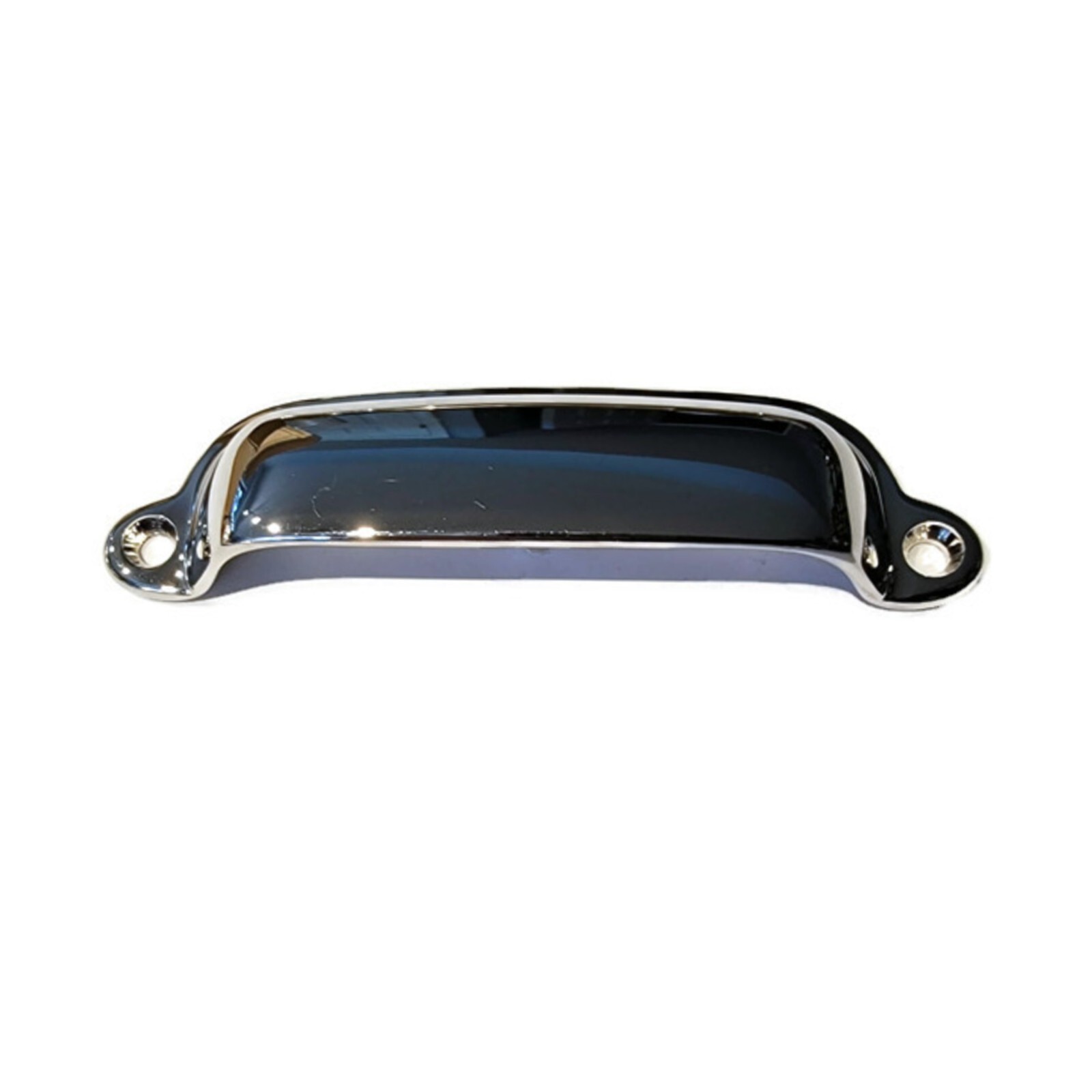 Drawer Bin Pull – Cast Polished Nickel plated Brass Bin Type Pull – Kitchen Bin