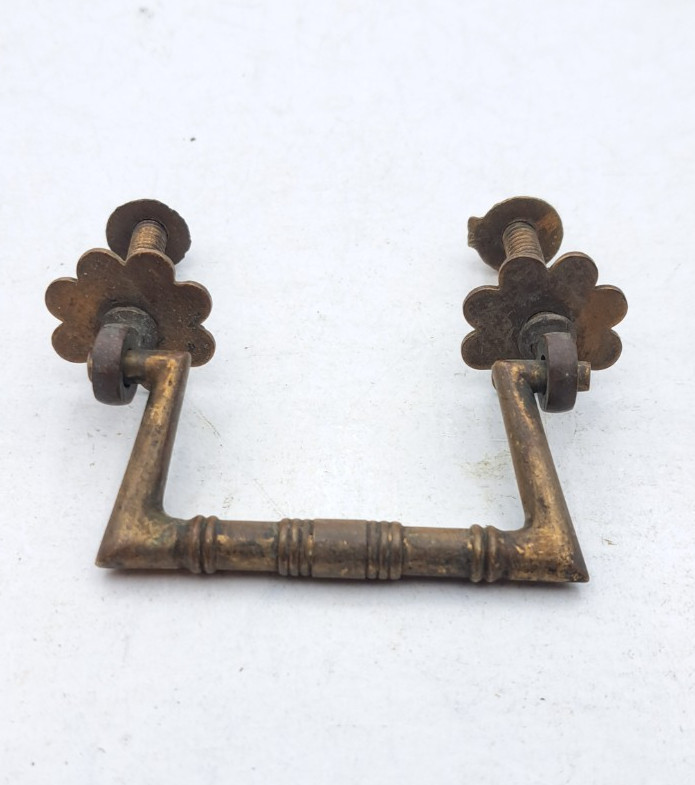 Antique Drawer Pull Handle Old Furniture Vintage Brass Hardware