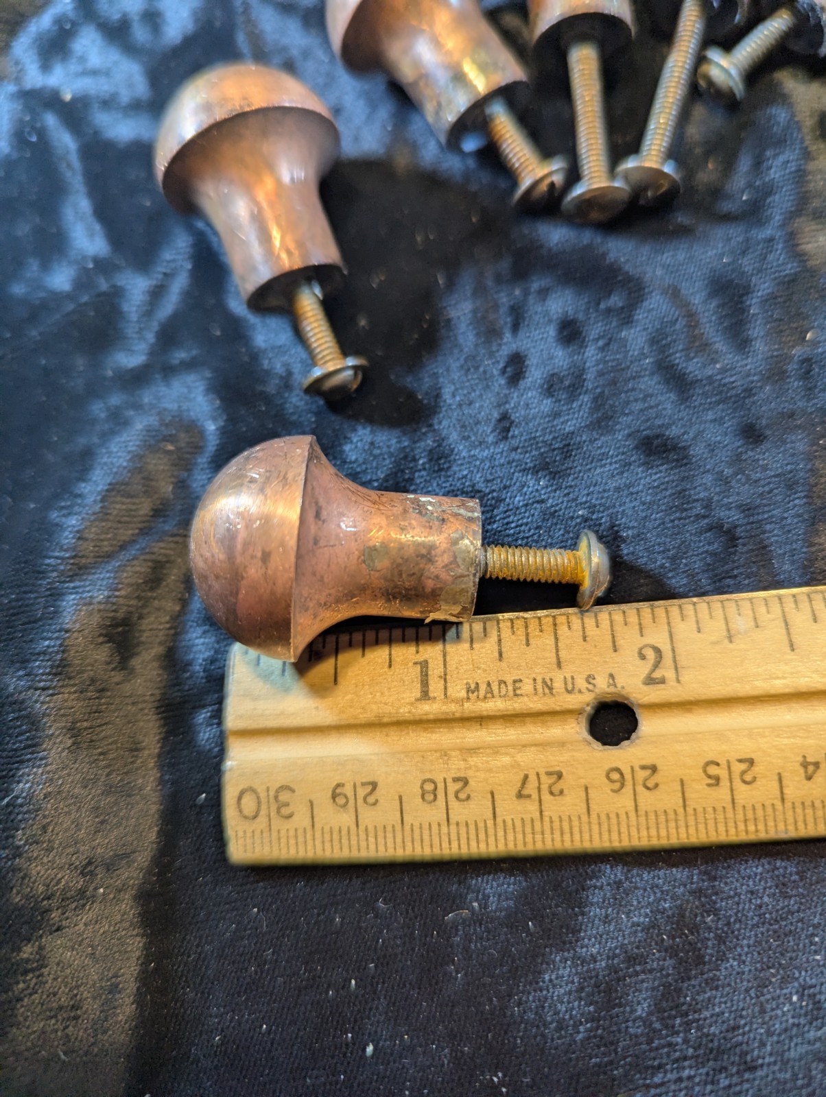 7 1″ X 1 1/4″ Mushroom Brass Drawer Pulls