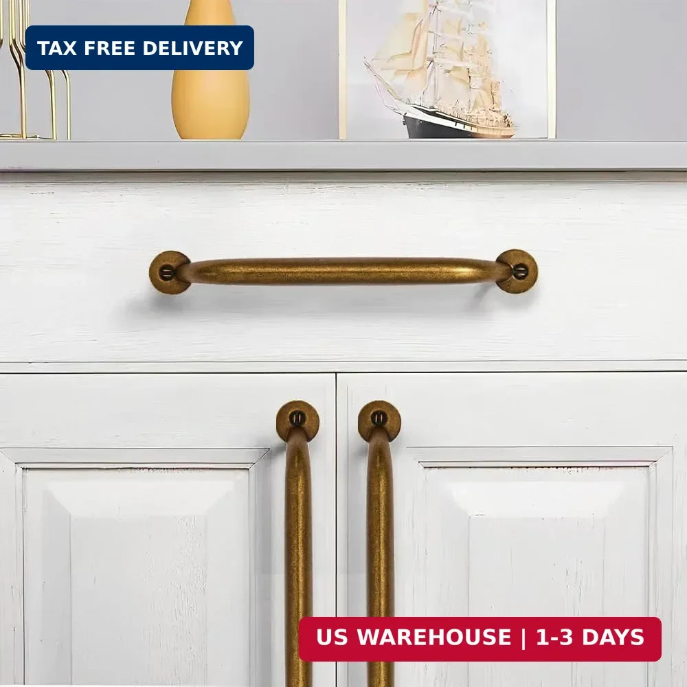 2 Pack 4 inch Hole Center Antique Brass Vintage Aged Old Cabinet Pulls – Heavy D