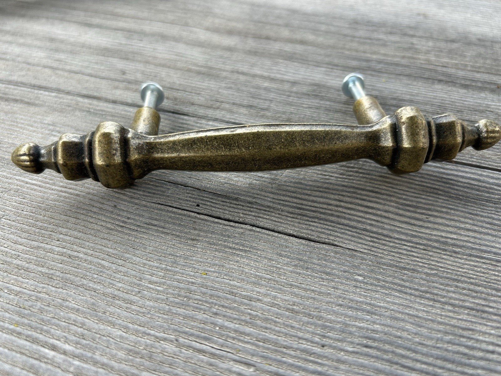 Brass Drawer Pull 6” Long With 3” Between Screw Holes Mid Century Traditional