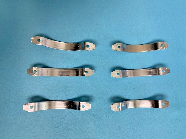 Chrome Art Deco Cabinet Drawer Pulls 1940’s stepped geometric ends