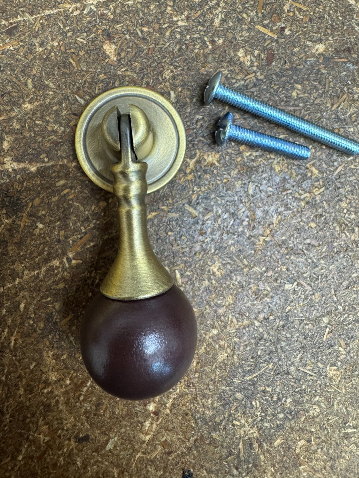 Teardrop Ball Drawer Door Pull Knob Eastlake Wood ANTQ-Brass Furniture Hardware