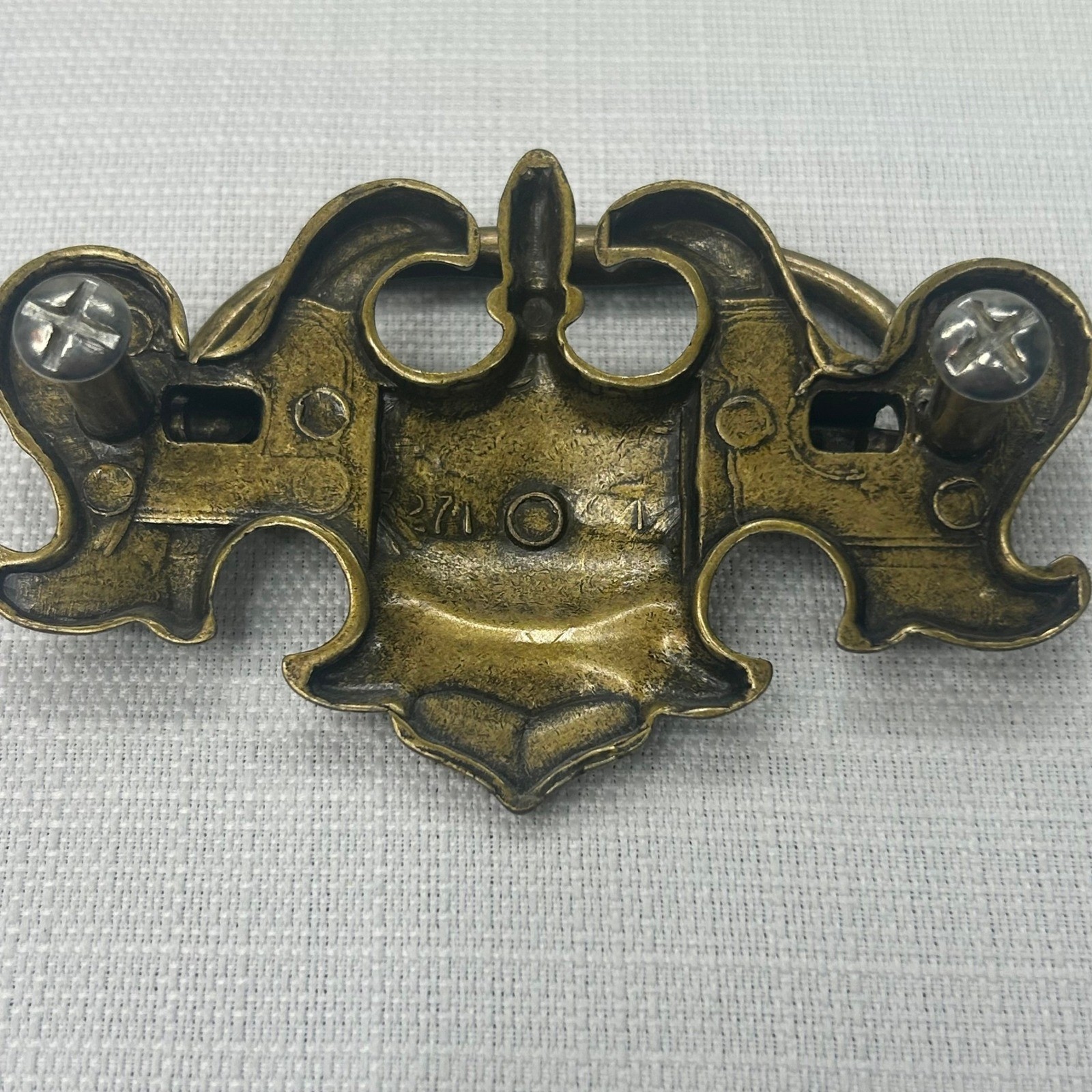 Set of 6 Vintage Chippendale Batwing Brass Drawer Pulls Cabinet Dresser Handles