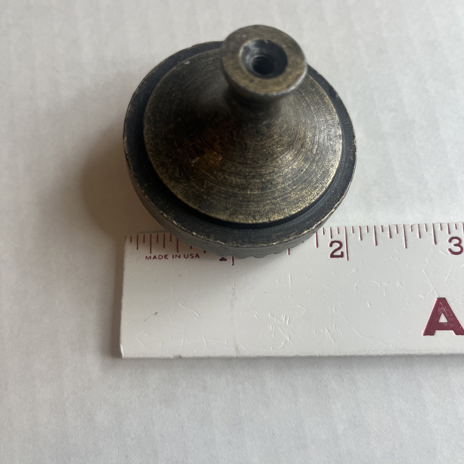 Brass Glass Drawer Pull Antiqued Knob Large 2 Inch Heavy Furniture Single Screw
