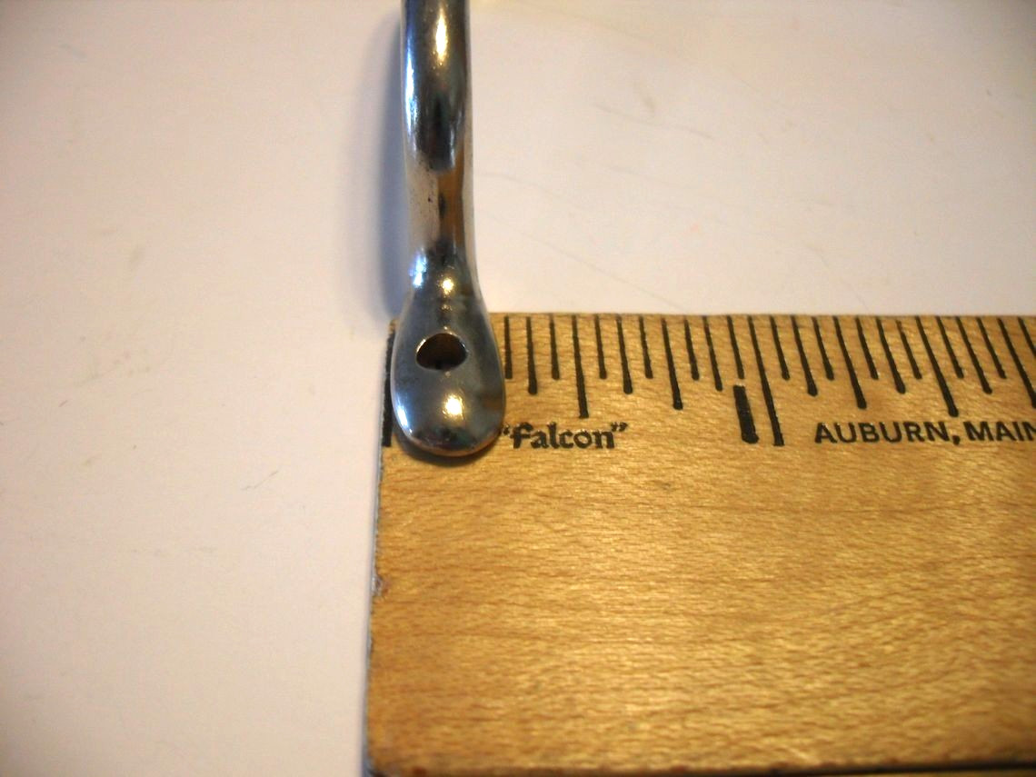 Vintage Nos Small Nickel Bread Board / Drawer Finger Pull Cabinet Door Handle
