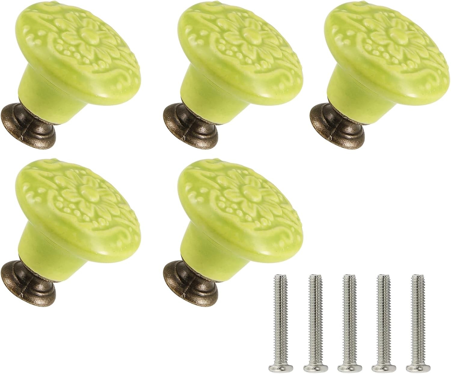Sage Green Ceramic Knobs 10 Pack Flower Drawer Pulls Vintage Cabinet Knobs – Ant