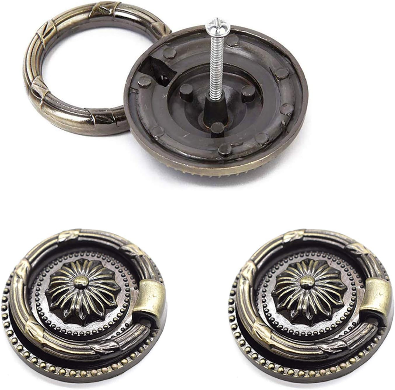 Antique Drawer Pulls Bronze Dresser Pull Rings Round Drawer Handles Vintage Cabi