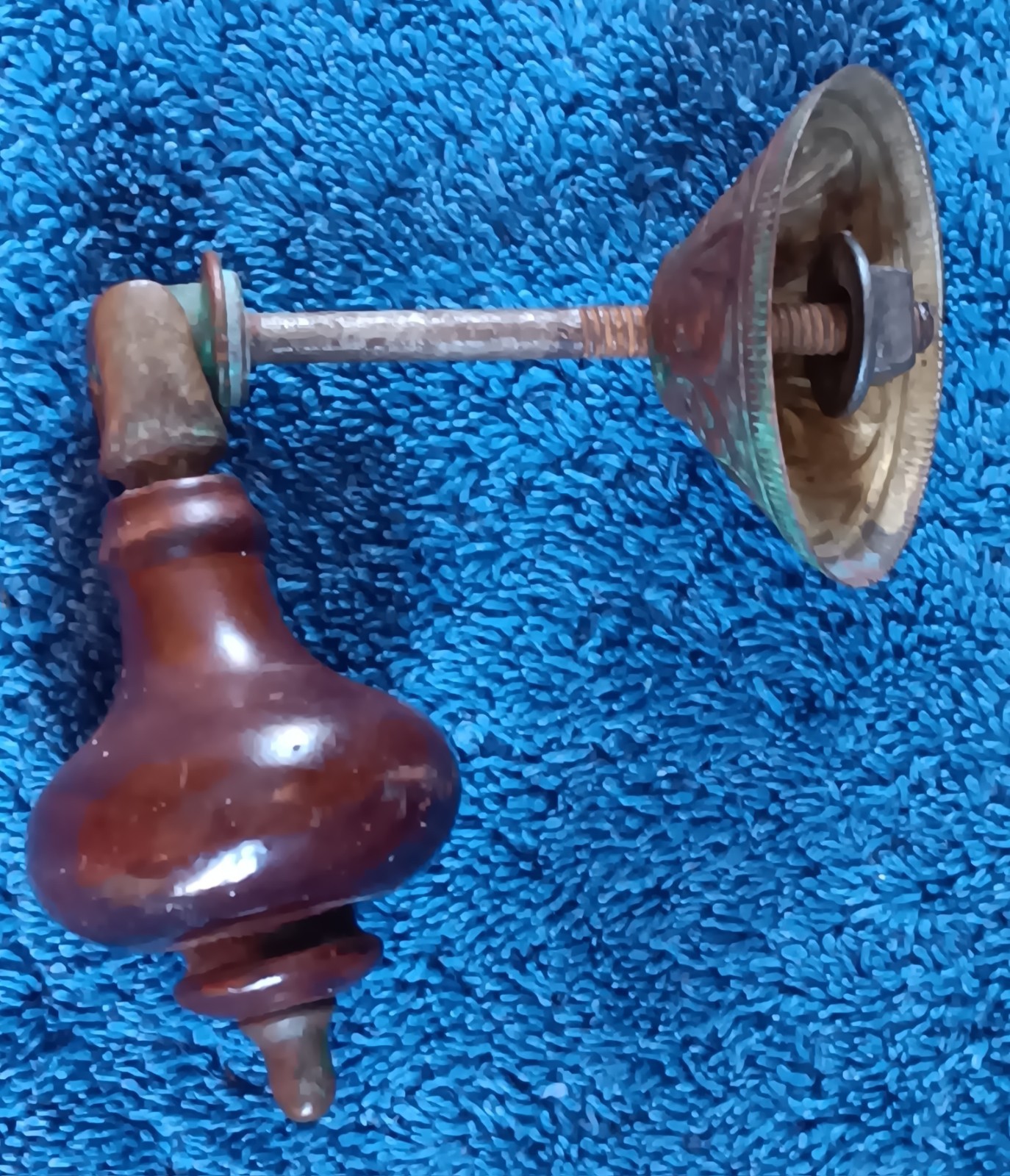 Htf Antique teardrop Estate Single ONE WALNUT? EBONIZED VICTORIAN PULL