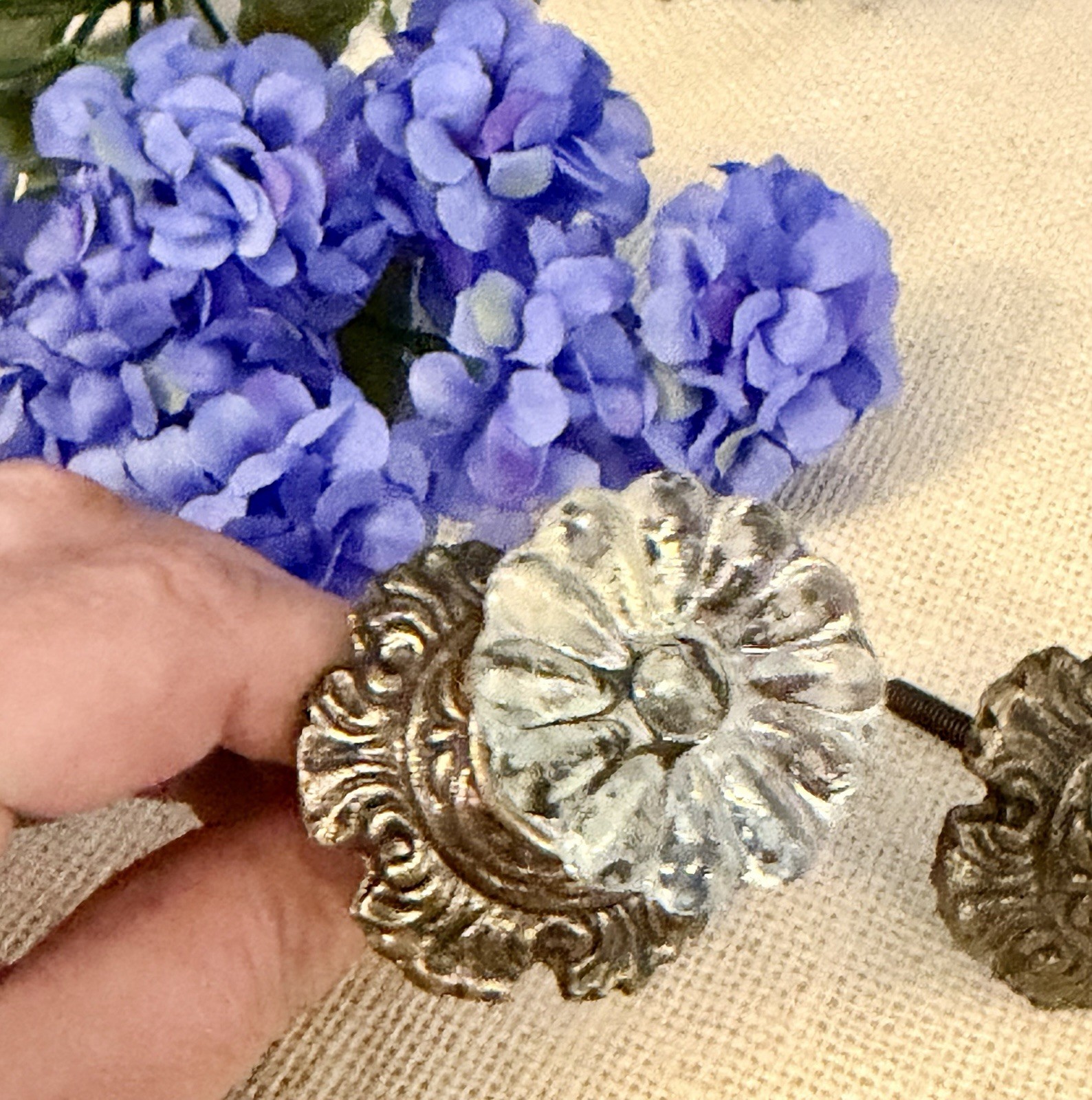 Antique Bronze w/Glass Drawer Pulls Hardware Handles Vintage Cabinet Door Knobs