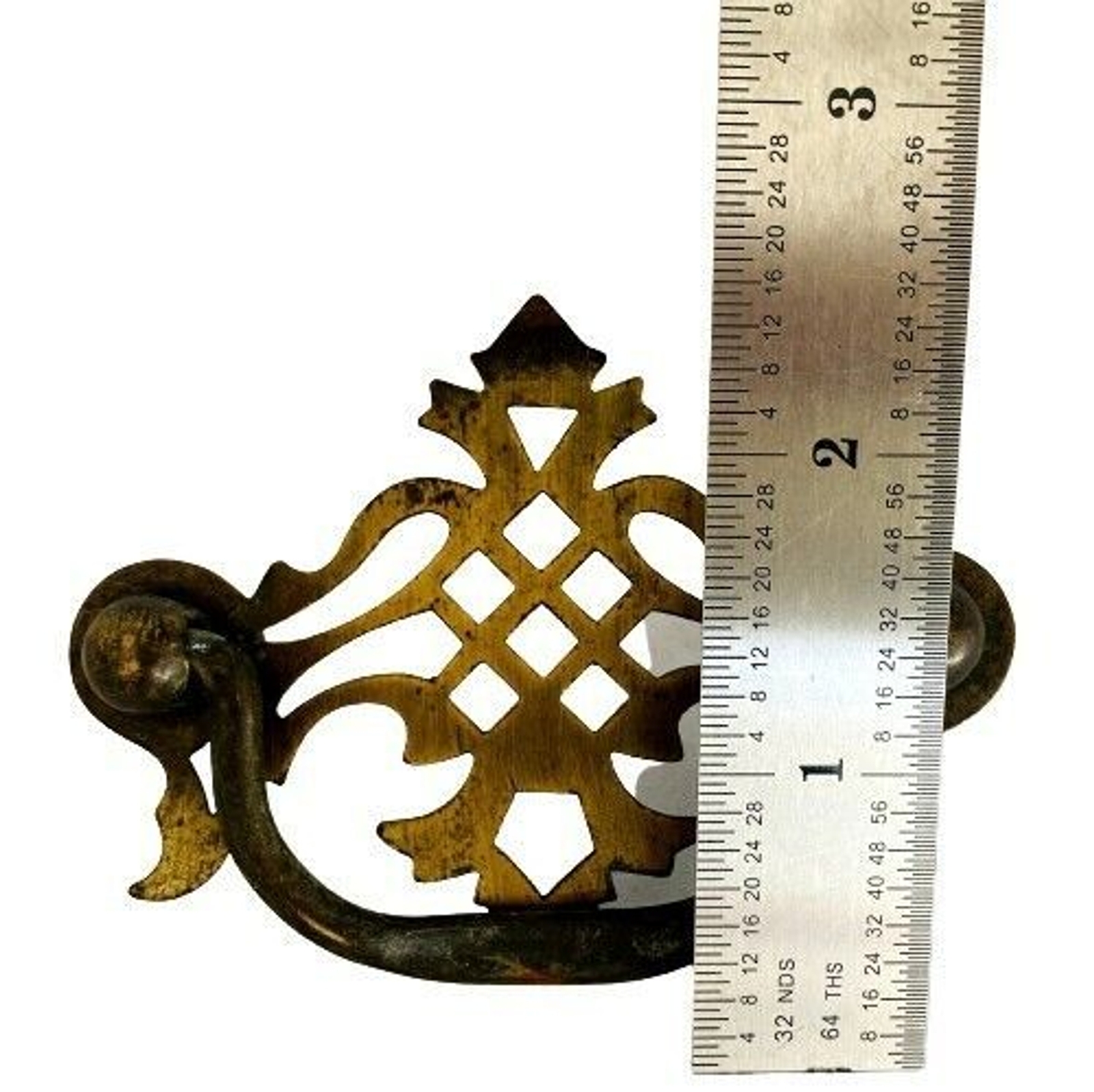 Metal Dresser Knob Drawer Hutch Cabinet Handle Pull Hardware Ornate Brass Color