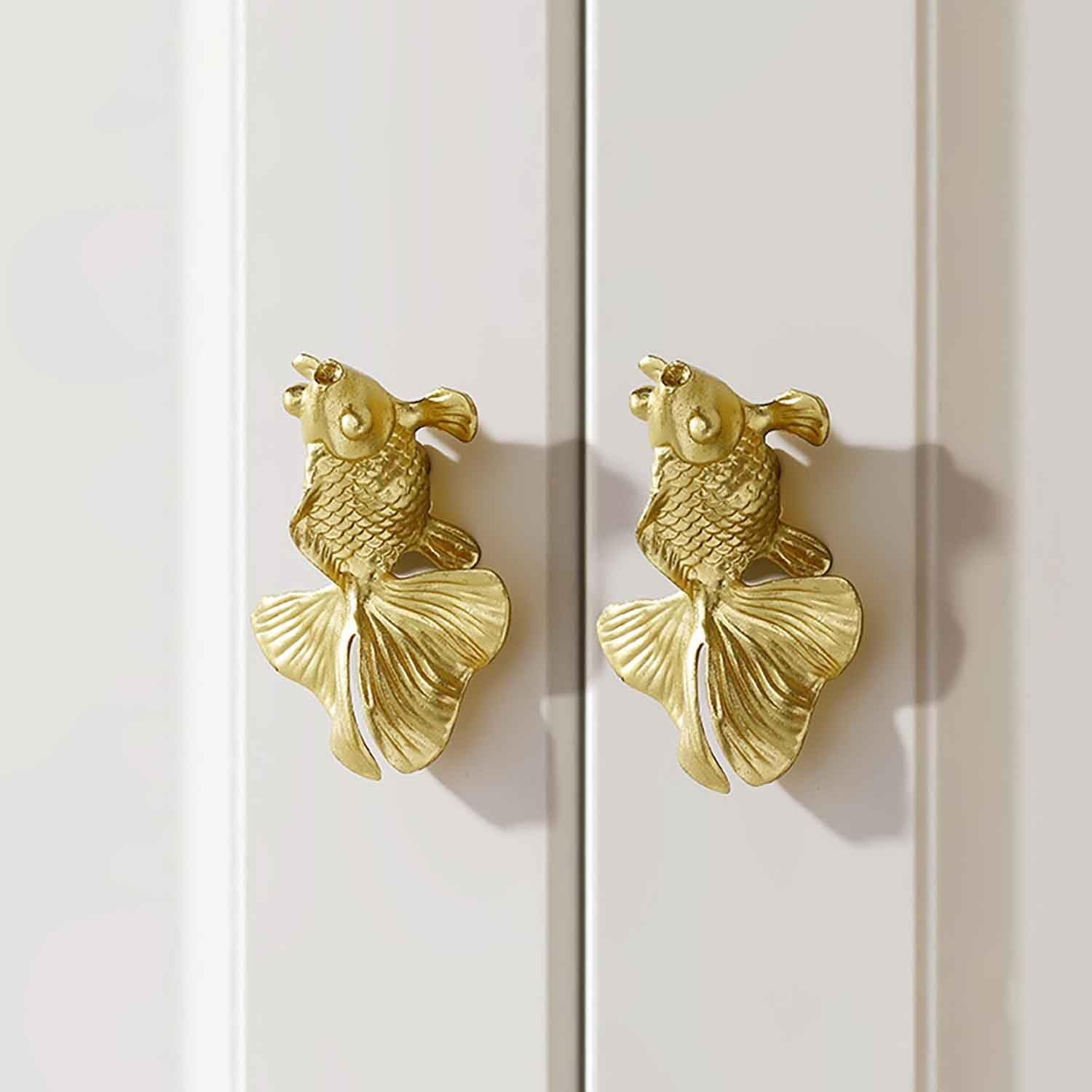 2PCS Goldfish Cabinet Knobs, Animal Knobs Cabinets and Drawers Knob for Cabin…