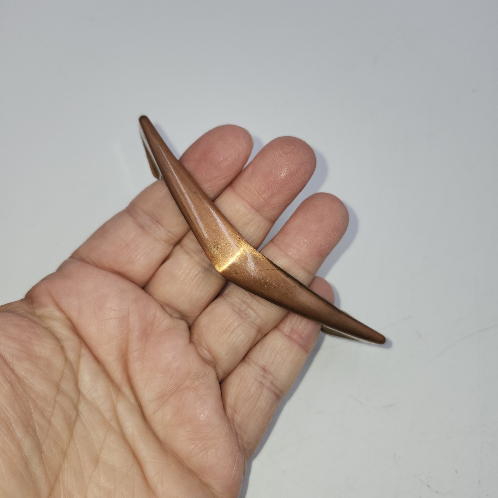 Vintage Copper Chevron Drawer Pull Cabinet Handle Atomic Ajax