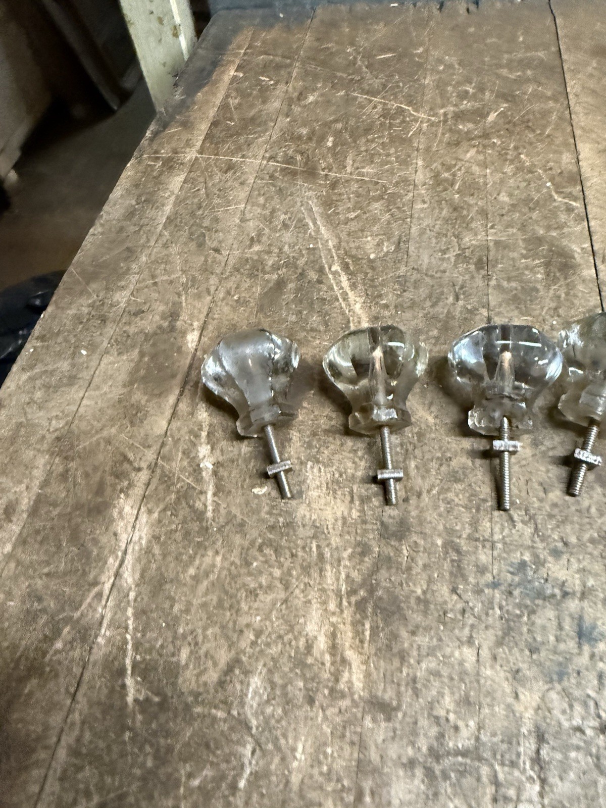 Antique Art Deco Cabinet Drawer Pulls Crystal Glass Knobs Handles Hardware USA