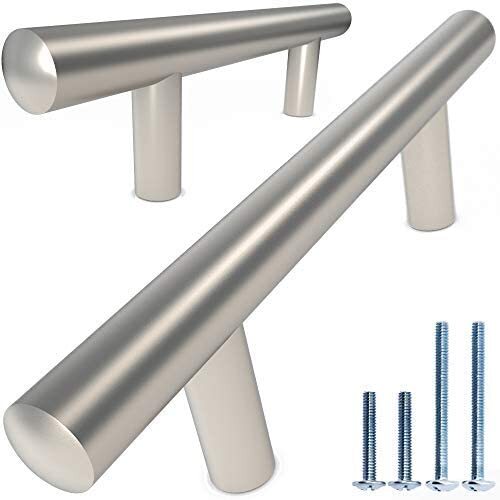 10 Pack Hardware Euro Bar Handle Pull 3.75in Hole Center 6in Stainless