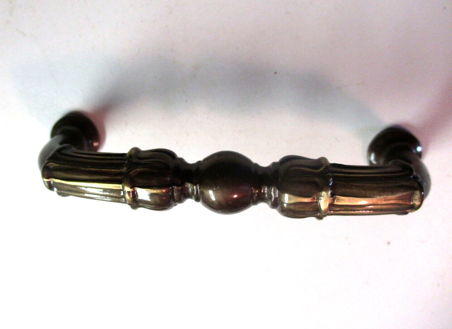 Solid Dark Brass Heavy Quality Traditional Drawer Pull Handle 3″ Centers ’70 Vtg