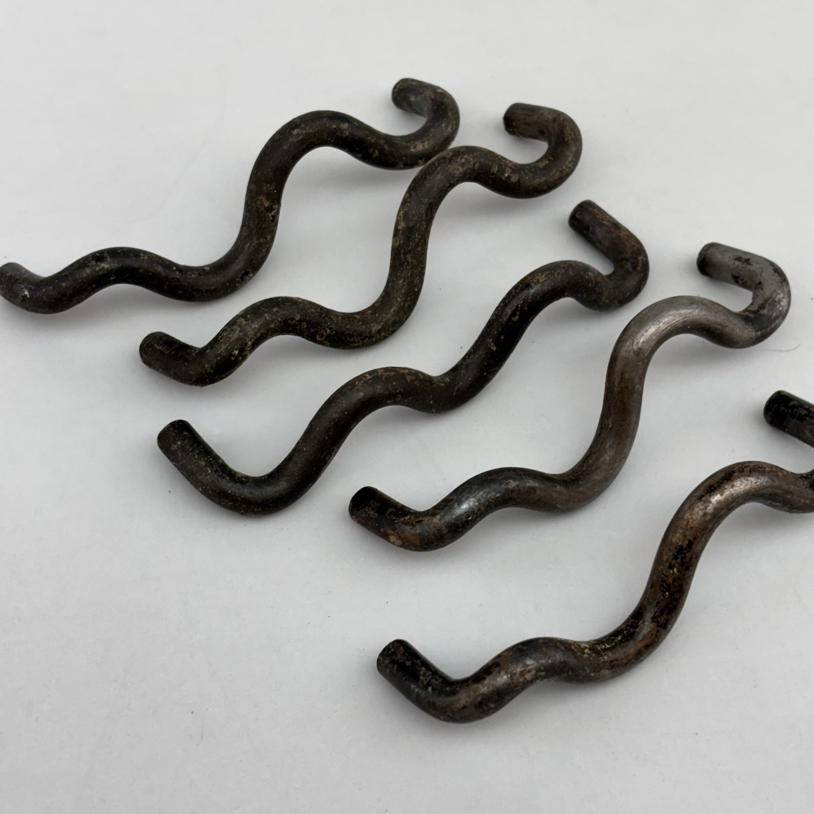 Lot/6 Vintage 4.5” Iron Cabinet Door Drawer Handles Pulls Hardware Rustic Curvy