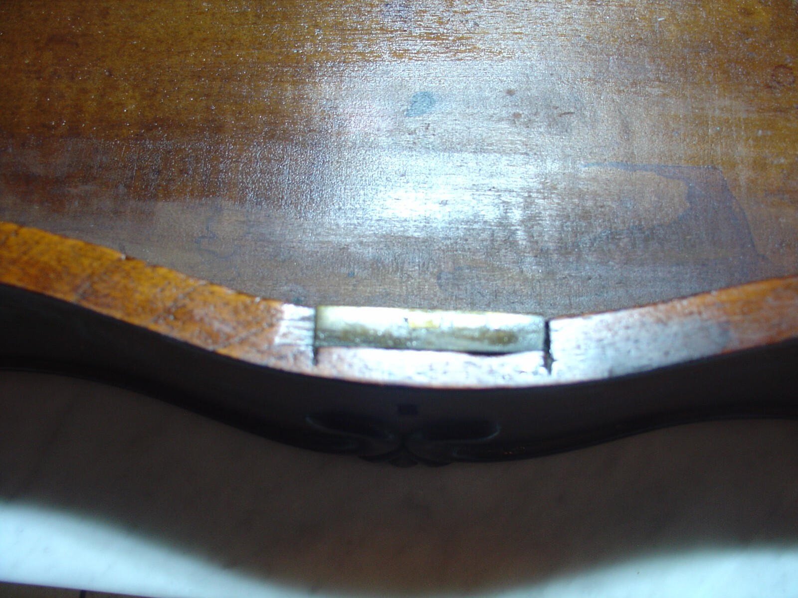 Antique Wood Drawer Dove Tail Walnut Key Hole Lock Mechanism Salvage Part 1890s