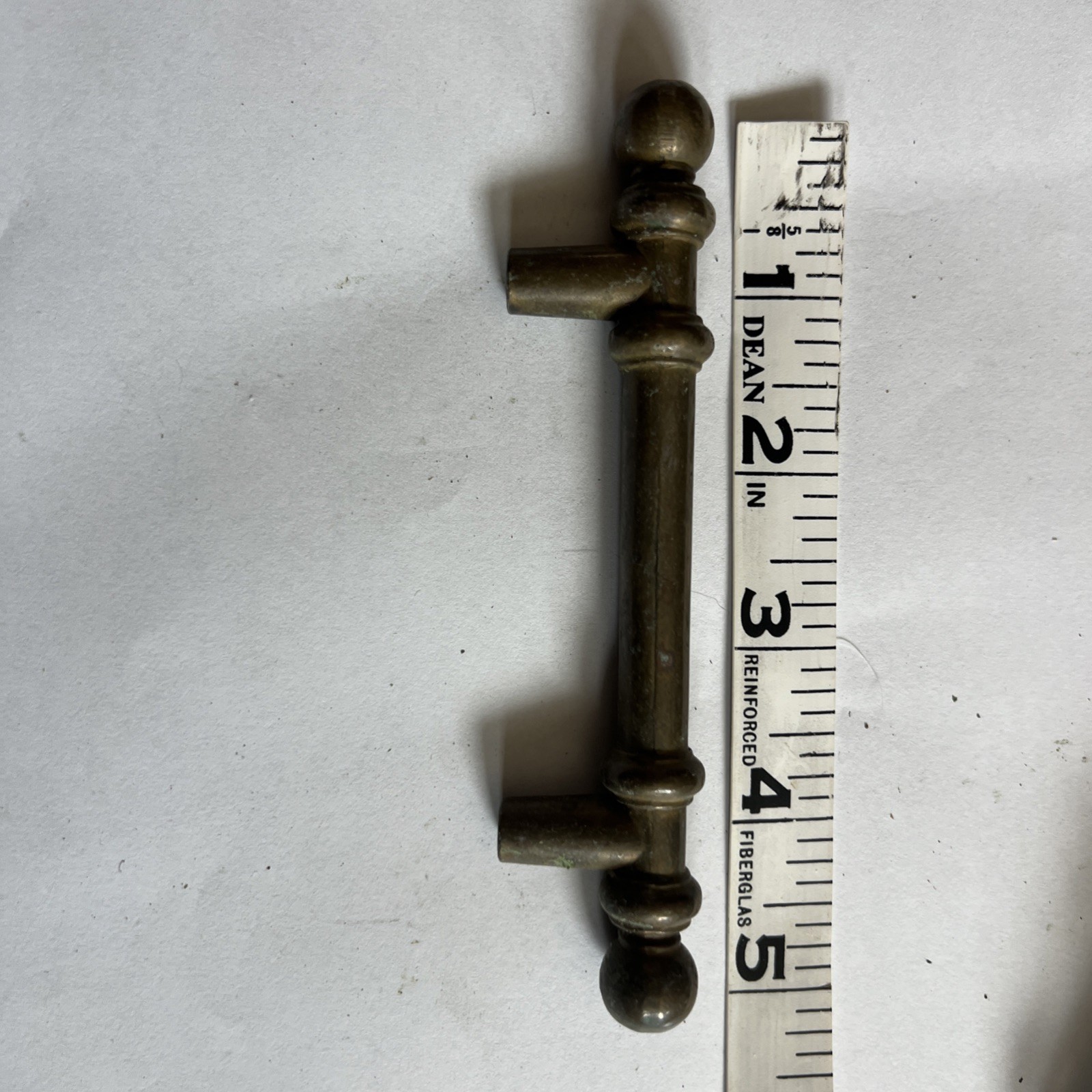 31 antique brass 3” center 5” (L) Cabinet Art Deco Drawer/door pulls Nice Patina