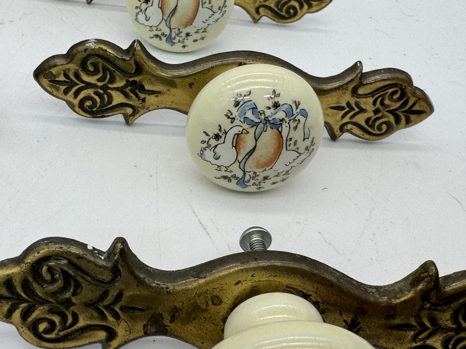 VTG 80’s Belwith Marmalade Geese 20 Round Knobs P552-ML Japan CottageCore READ