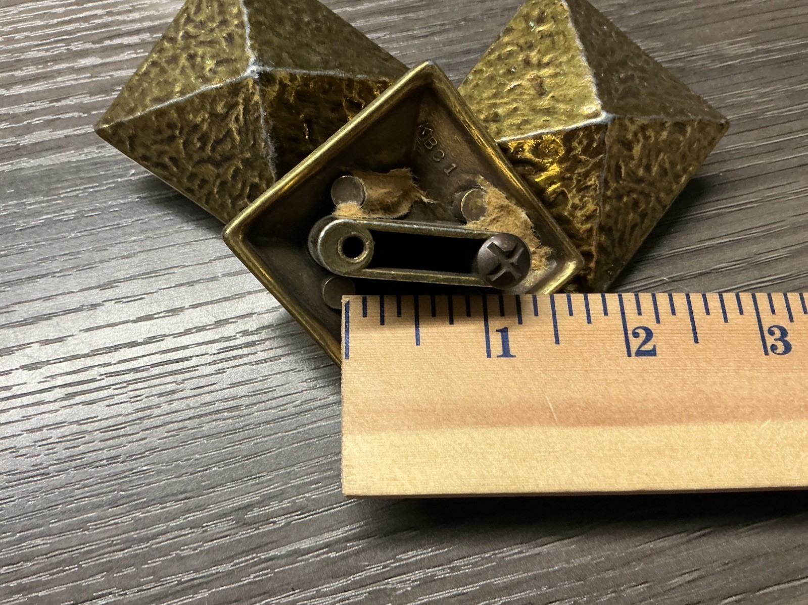 4 Antique 2” Rectangular Pyramid Knob Drawer Pull Handle brass savage (46