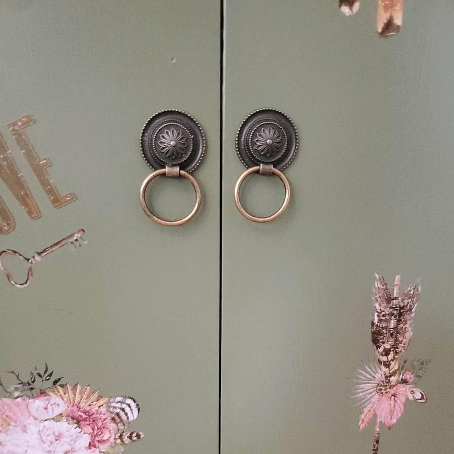 2Pcs Vintage Bronze Drawer Handles, 30mm Mini Pulls for Elegant Cabinets