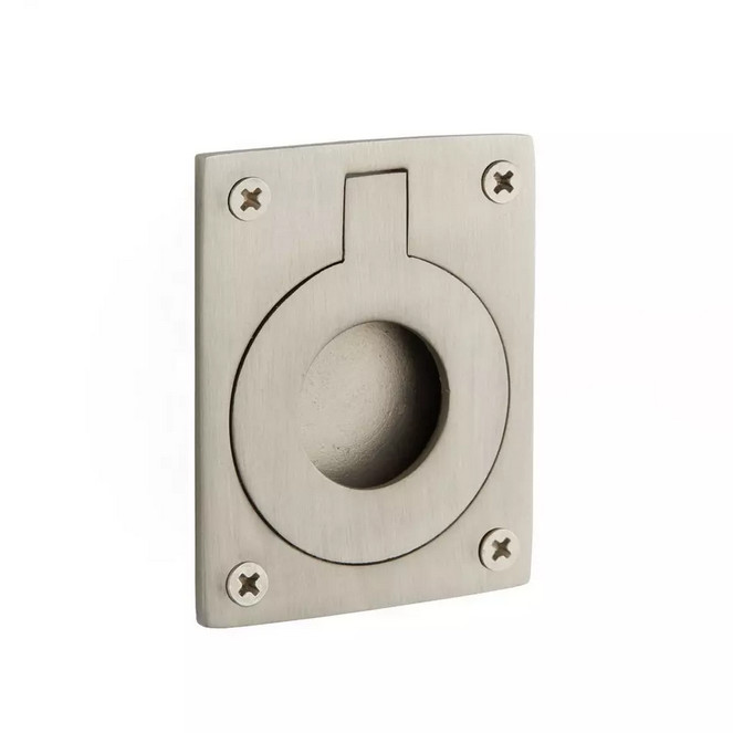 Brass Flush Ring Pull Brushed Nickel 1 1/4″ x 1 1/2″
