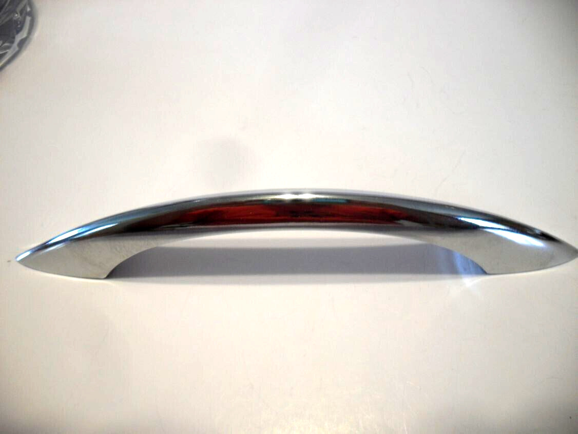 Vintage Nos Long Sleek Heavy Chrome Drawer Pull Cabinet Handle Peaked Face