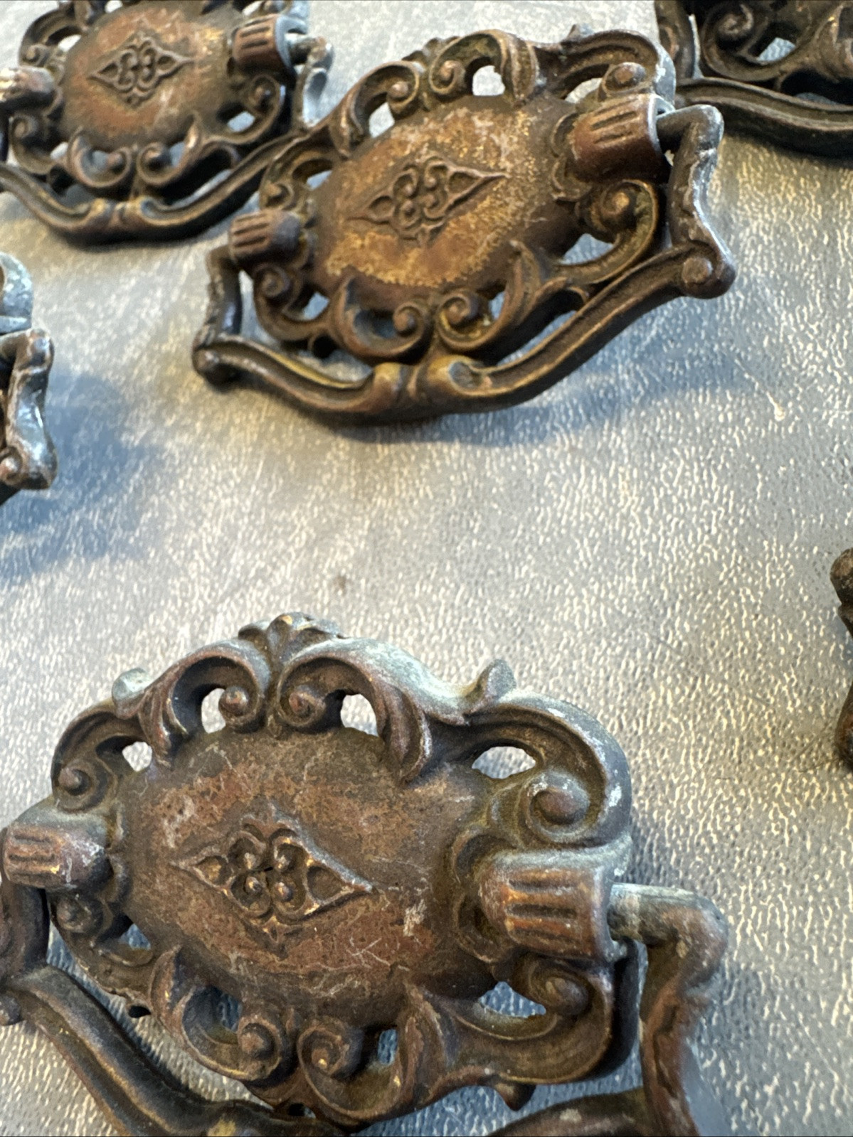 1920s Spanish drawer pulls 6pc
