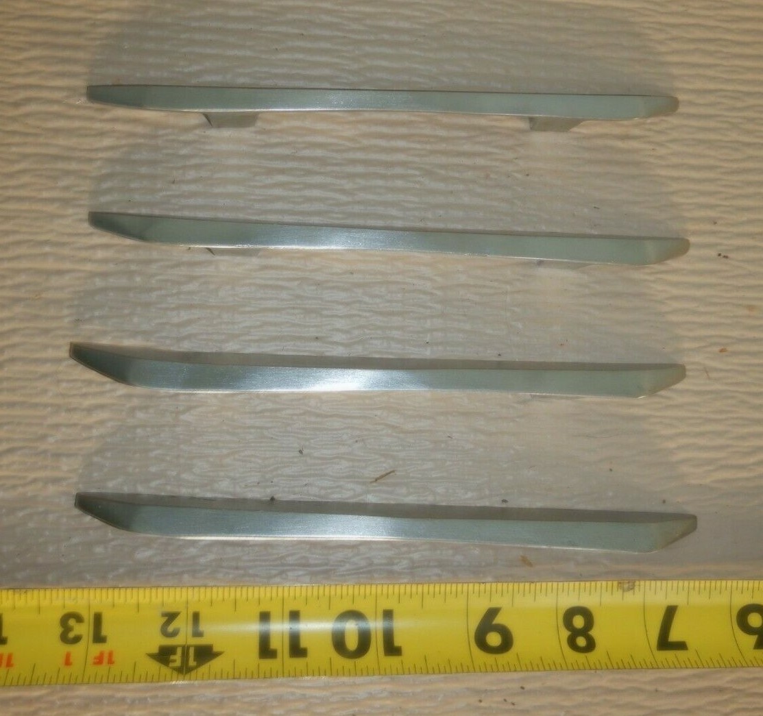 Set 4 Vintage Metal 7″ wide Drawer Pulls Stainless steel 4″ Center mount