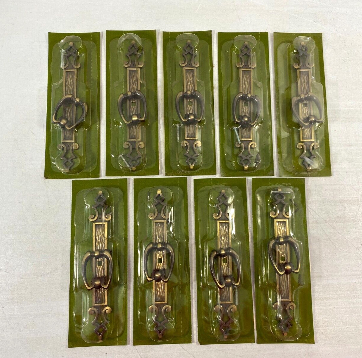 Lot of Sears Craftsman Cabinet Drawer Pull & Backplate Antique English 9-56343