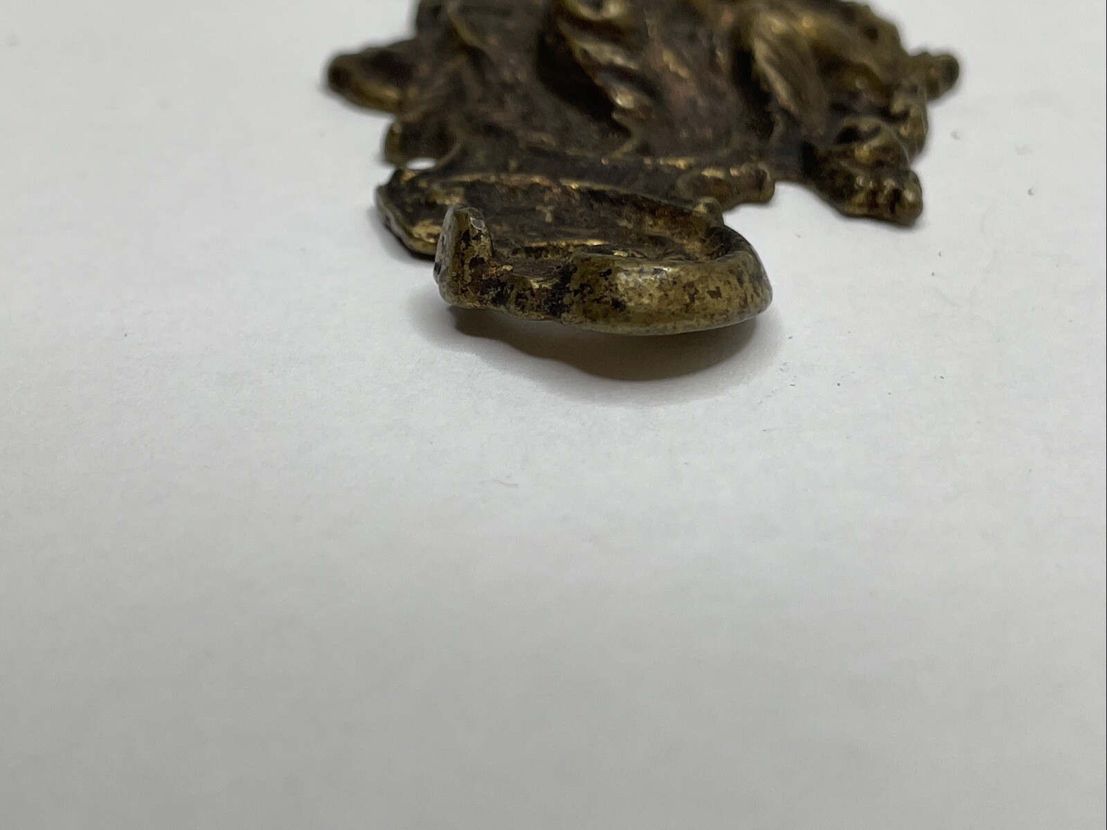 Antique Old Man Wind Winter Heavy Brass Drawer Pull Back Plate