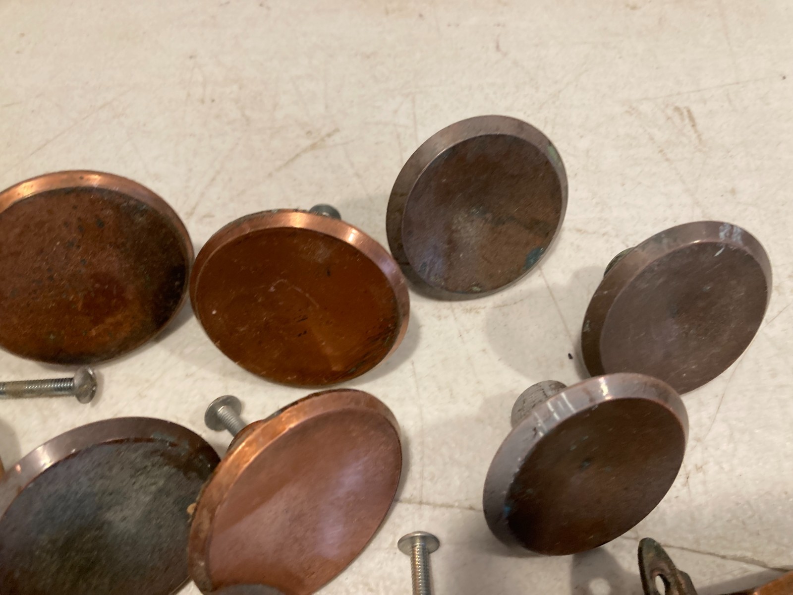 Vtg Amerock RDCA 1960 Bronze Copper Floral Knobs Pulls French Provincial 28+ pcs
