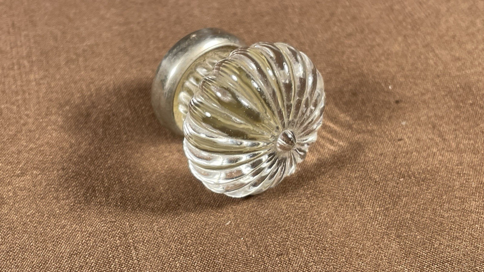 Vintage Original Furniture Cabinet / Drawer Glass Knob Pull Hardware