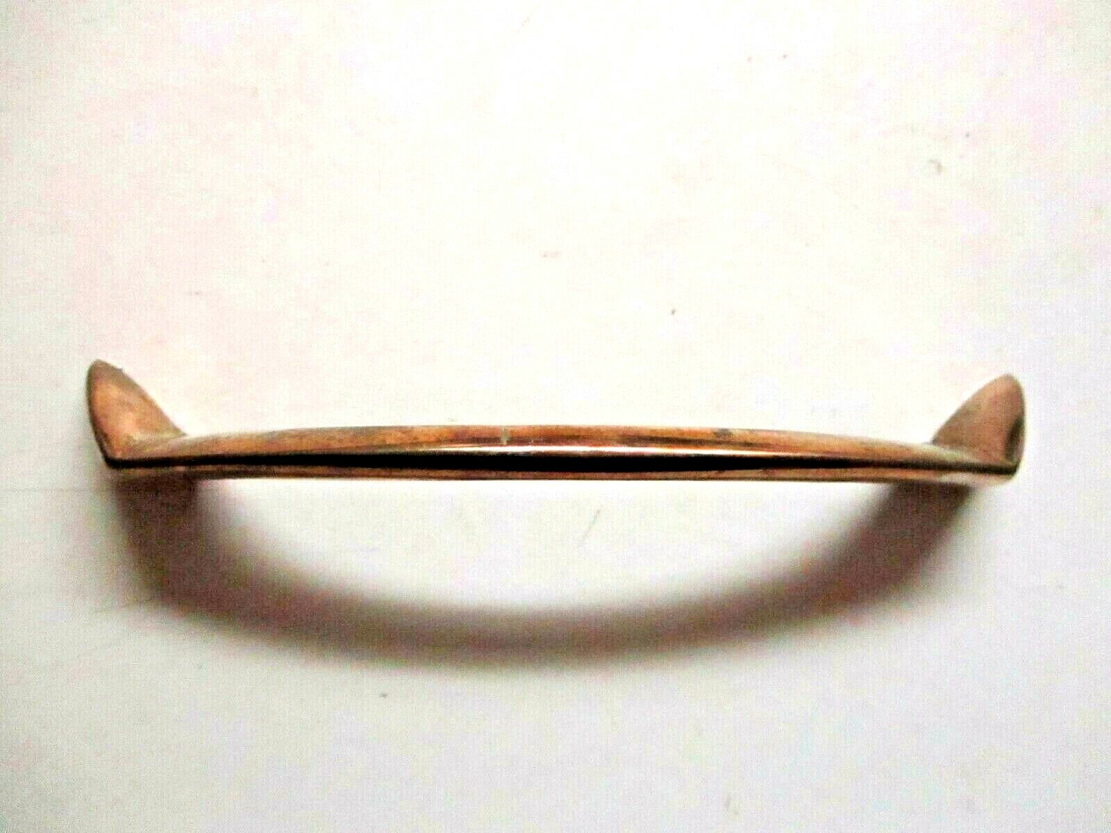 Winged 1940s MCM Drawer Pull Handle Shiny Shabby Copper 4″ Centers 1 Vtg MCM