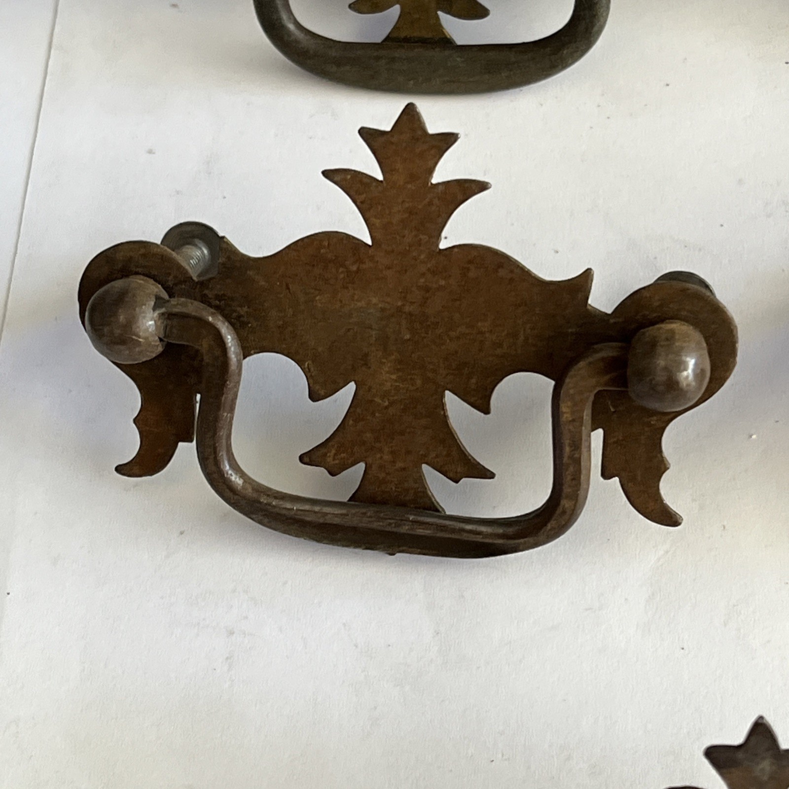 7-Vintage Batwing Chippendale Bat Wing Metal Drop Bail Pull Handles Free Ship US
