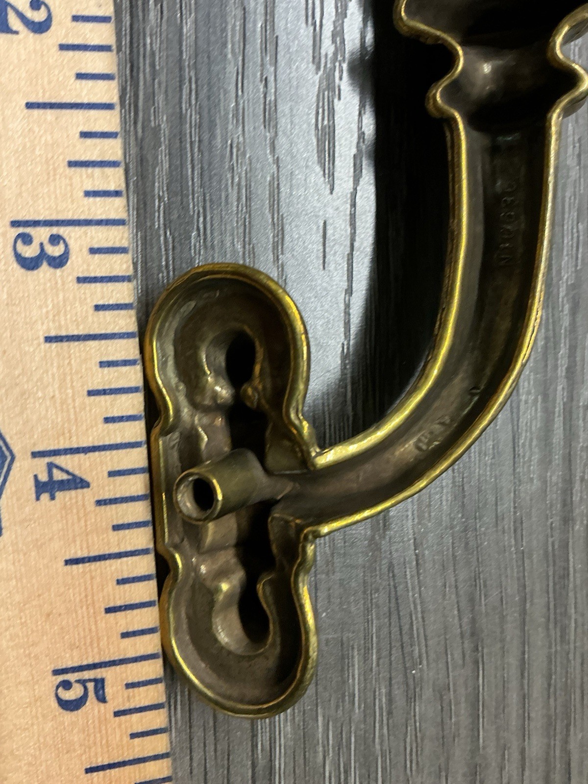 1 Vintage MCM Keeler Belwith Brass Cabinet Drawer Handle Pull (136)