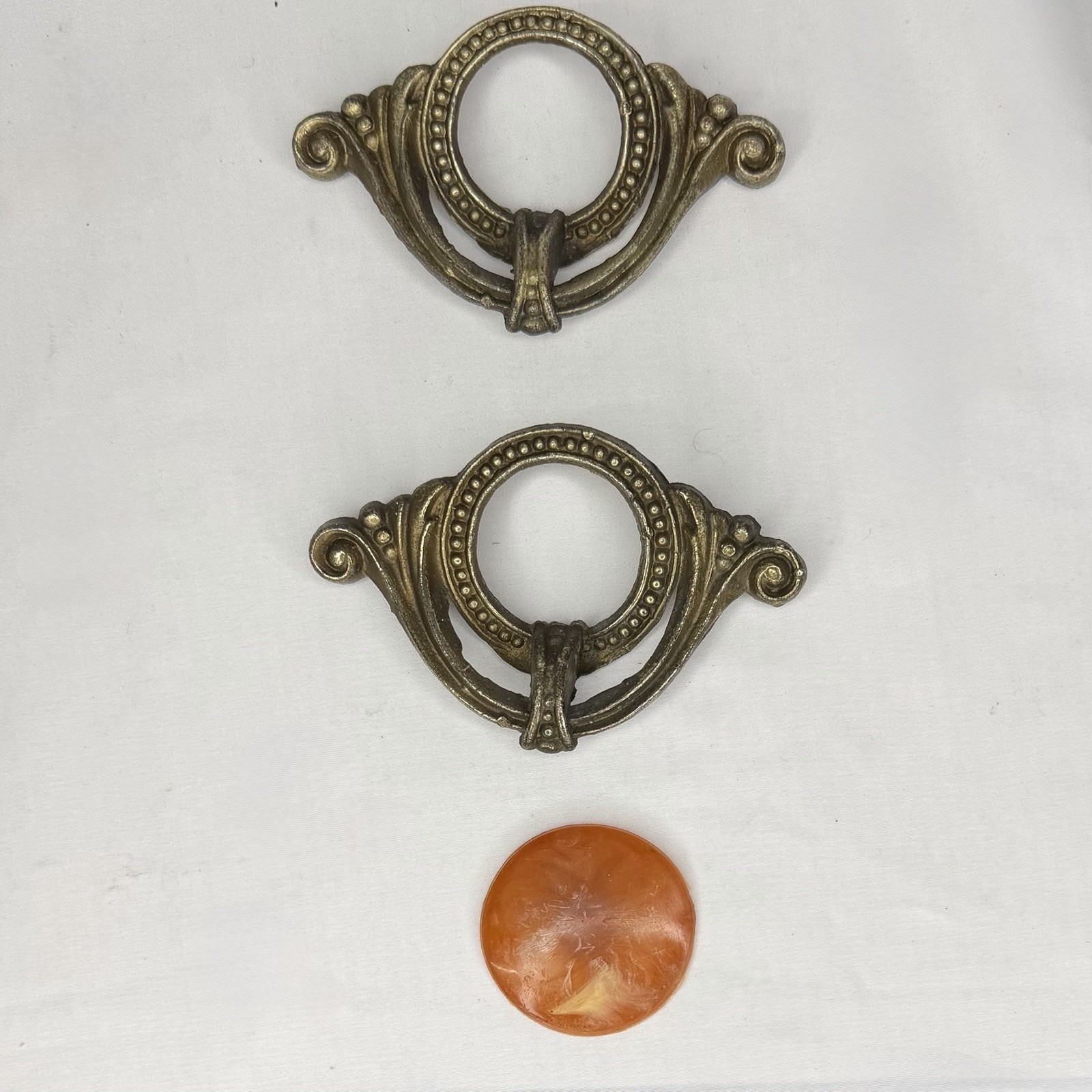 Original Art Deco Waterfall Drawer Pulls 1 Insert 4″ Center 2 Center 3 pc