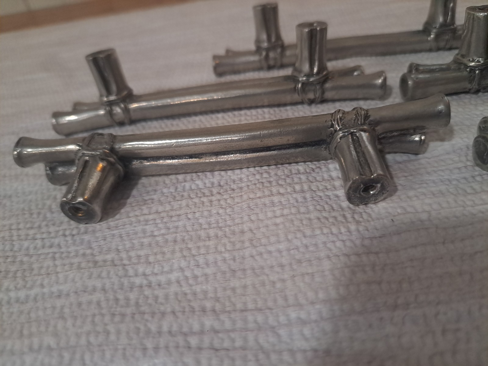 Lot Of 5 DArtefax DHP2-ORB Double Bamboo Pulls. Oil Rub Finish With Brass Insert
