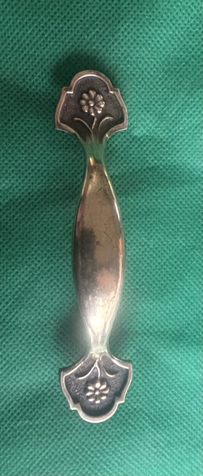 Mid Century Modern Vintage Cabinet Pull Handle Brass Flowers Keeler Brass Co. 3”