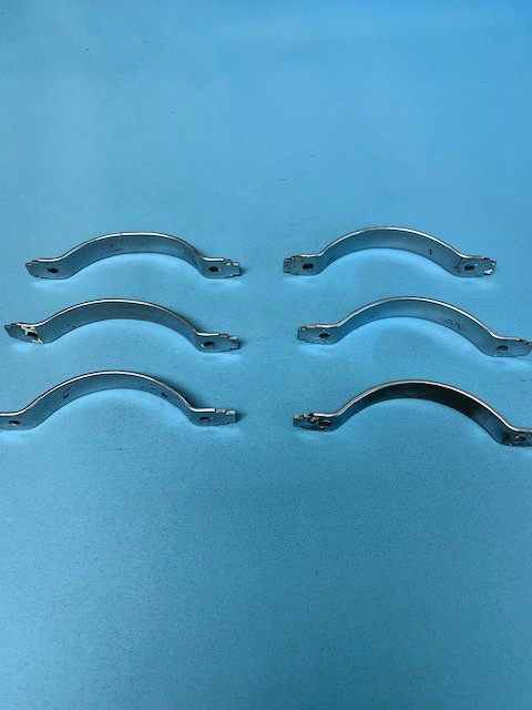 Chrome Art Deco Cabinet Drawer Pulls 1940’s stepped geometric ends