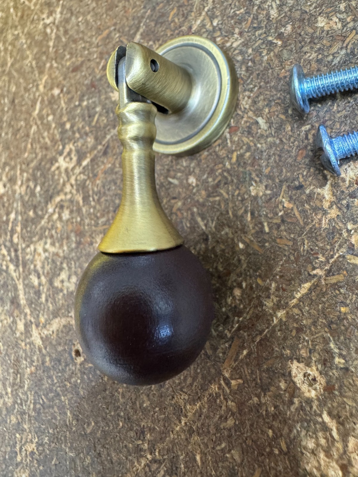 Teardrop Ball Drawer Door Pull Knob Eastlake Wood ANTQ-Brass Furniture Hardware