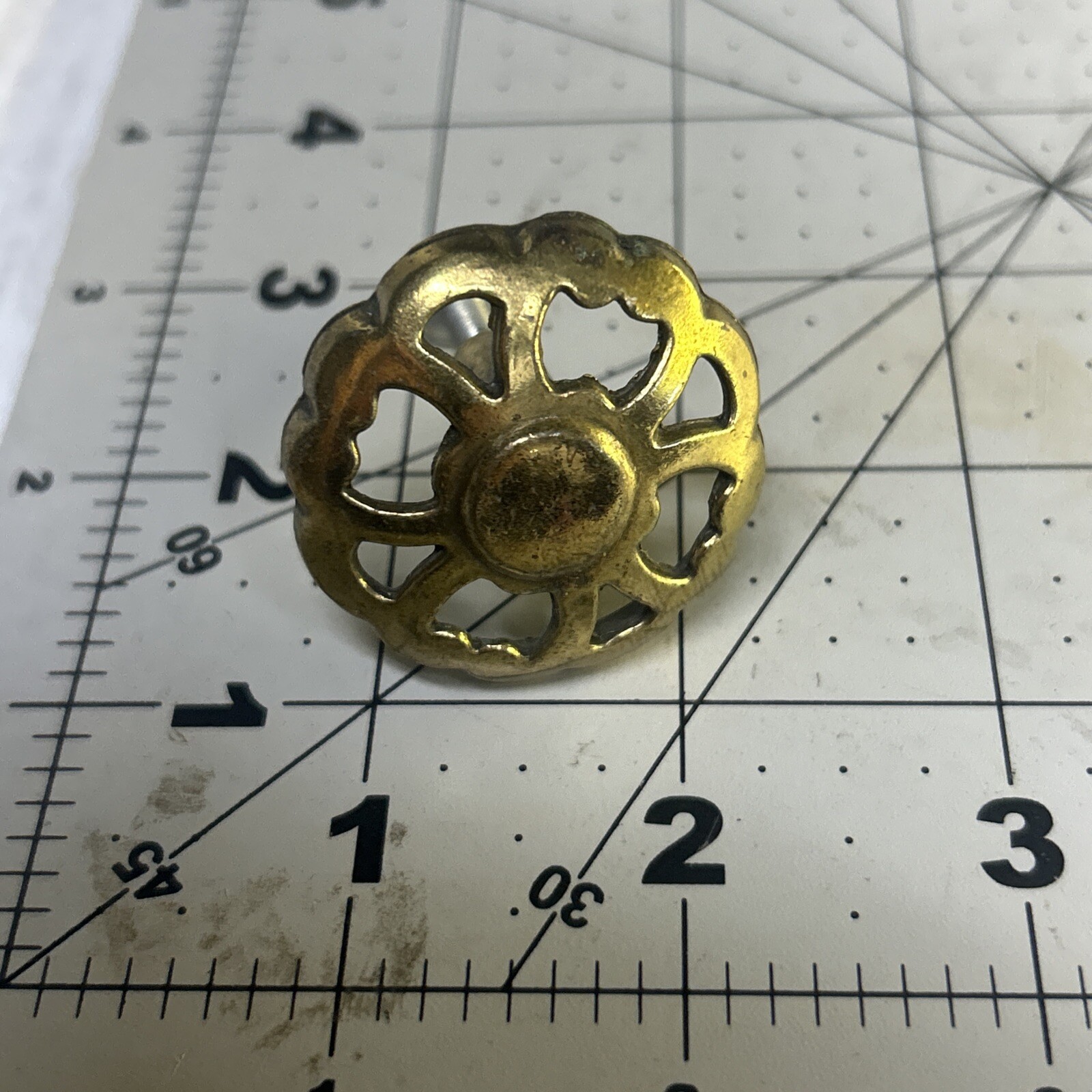 vintage MCM brass metal drawer pull. KBC 1993 43829