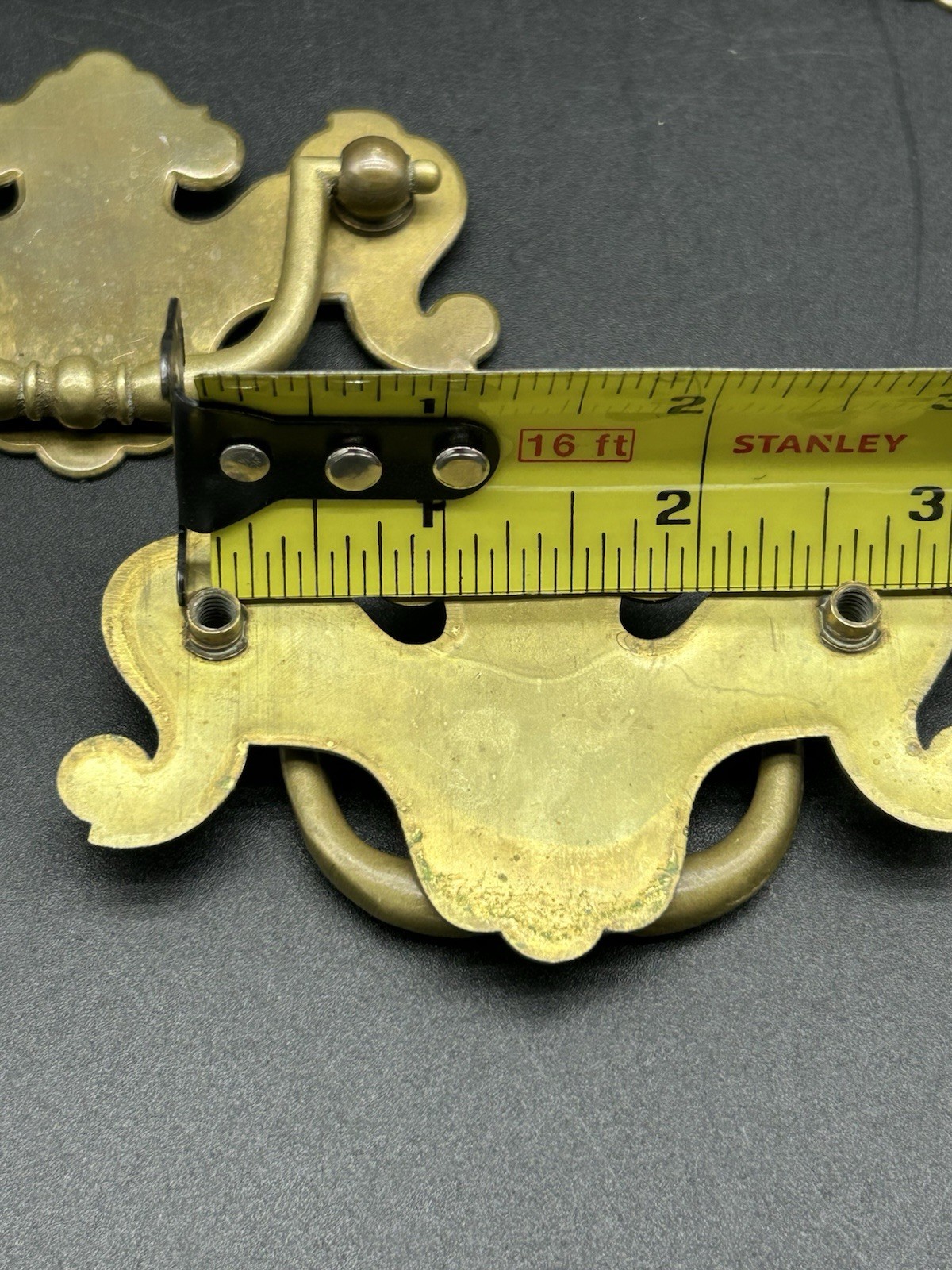 Ethan Allen Heirloom Vintage Brass Bail Handle Drawer Pulls X8 No Hardware