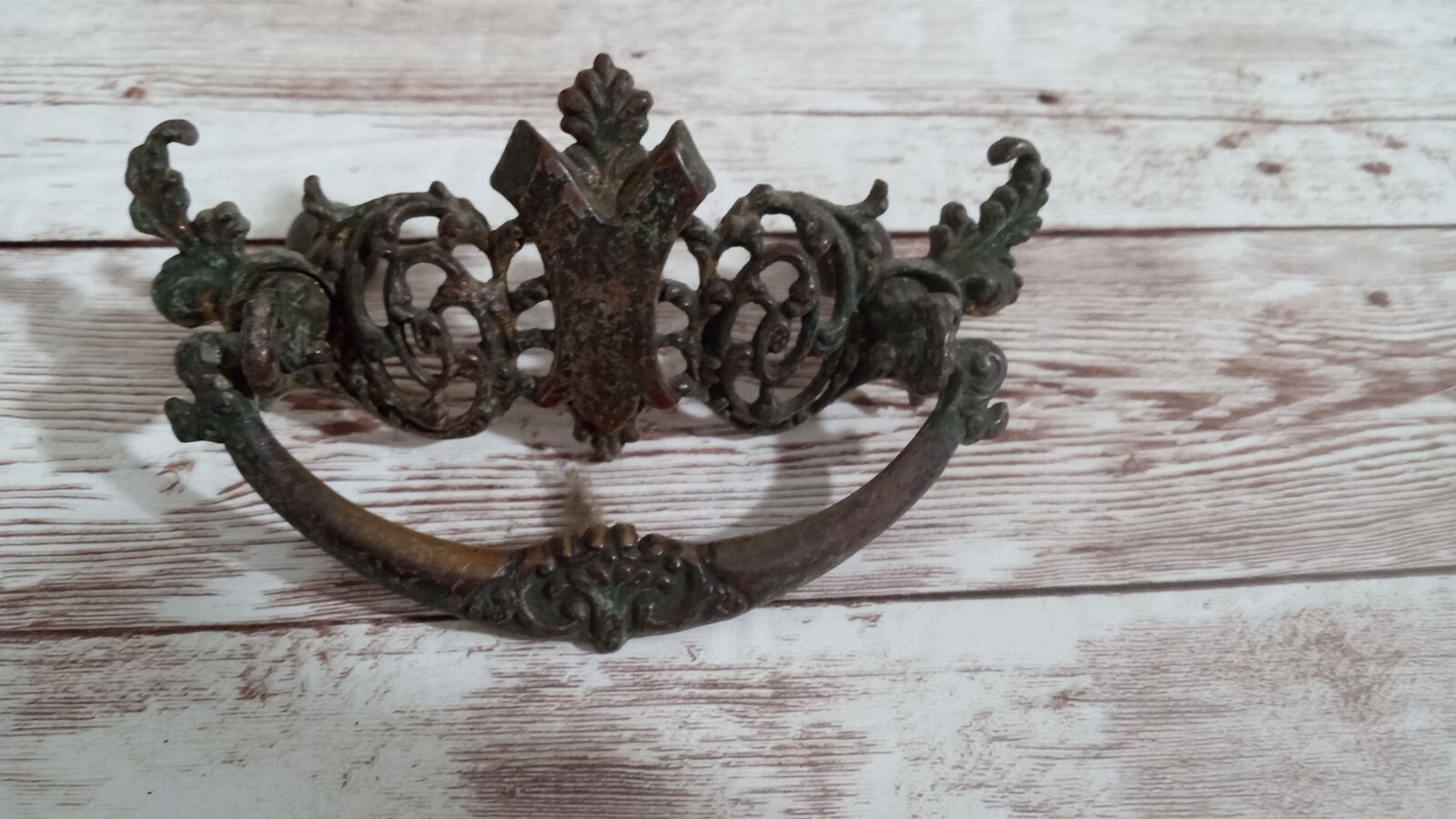 7 Antique Cast Brass Drawer Pulls Drop Bail Victorian Furniture Handle Hardware