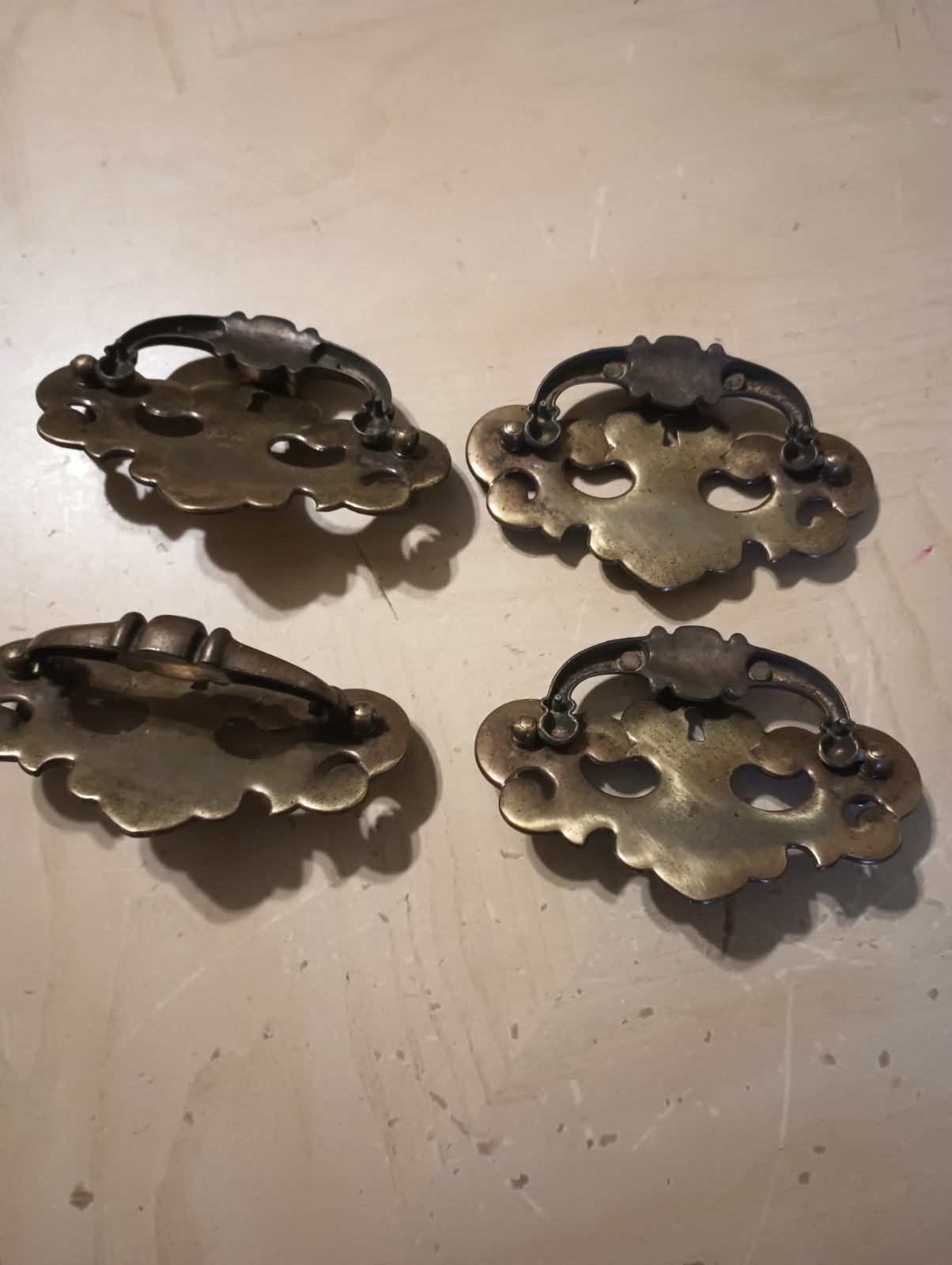 Vintage Metal Batwing Chippendale Drawer/ Bail Pulls DIY Rehab Project Furniture